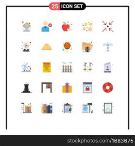 Stock Vector Icon Pack of 25 Line Signs and Symbols for coffee, collapse, food, arrow, per Editable Vector Design Elements