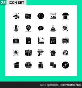Stock Vector Icon Pack of 25 Line Signs and Symbols for court, marketing, man, team, board Editable Vector Design Elements
