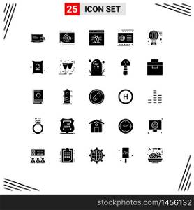 Stock Vector Icon Pack of 25 Line Signs and Symbols for debit, card, opening, development, bug Editable Vector Design Elements