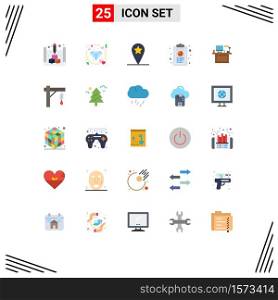Stock Vector Icon Pack of 25 Line Signs and Symbols for desktop, computer, geo, graph, analytics Editable Vector Design Elements