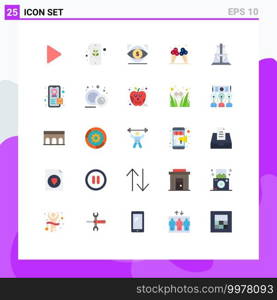 Stock Vector Icon Pack of 25 Line Signs and Symbols for energy, american, dollar, cream, icecream Editable Vector Design Elements