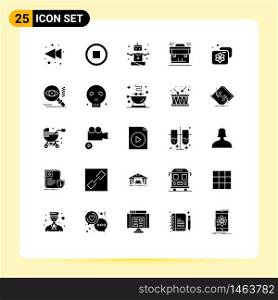Stock Vector Icon Pack of 25 Line Signs and Symbols for facility, accommodation, sports, suitcase, portfolio Editable Vector Design Elements