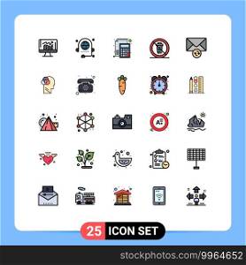 Stock Vector Icon Pack of 25 Line Signs and Symbols for food, and, discussion, paper, file Editable Vector Design Elements