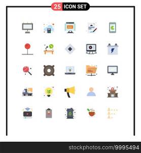 Stock Vector Icon Pack of 25 Line Signs and Symbols for hardware, mobile, edit, buy, report Editable Vector Design Elements