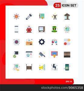 Stock Vector Icon Pack of 25 Line Signs and Symbols for health, gym, hiking, exercise, documents Editable Vector Design Elements