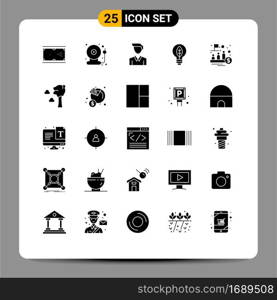 Stock Vector Icon Pack of 25 Line Signs and Symbols for ipo, bulb, back to school, power, nature Editable Vector Design Elements