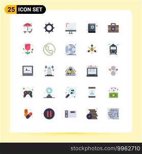 Stock Vector Icon Pack of 25 Line Signs and Symbols for kit, notes, devices, gear, book Editable Vector Design Elements