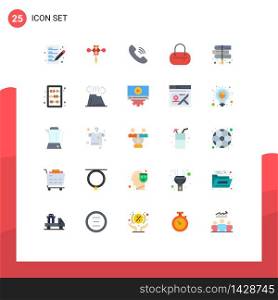 Stock Vector Icon Pack of 25 Line Signs and Symbols for laws, education, call, books, fashion Editable Vector Design Elements