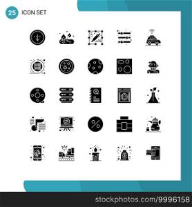 Stock Vector Icon Pack of 25 Line Signs and Symbols for location, slider, pick color, preference, equalizer Editable Vector Design Elements