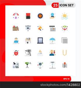 Stock Vector Icon Pack of 25 Line Signs and Symbols for network, world, offer, hand, user Editable Vector Design Elements