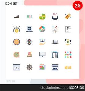 Stock Vector Icon Pack of 25 Line Signs and Symbols for optimal keywords, seo, coin, keywords, missed Editable Vector Design Elements