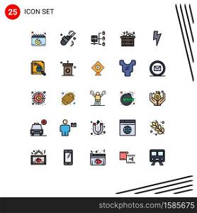 Stock Vector Icon Pack of 25 Line Signs and Symbols for page, basic, secure server, power, sauna Editable Vector Design Elements