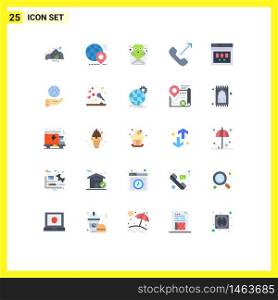 Stock Vector Icon Pack of 25 Line Signs and Symbols for phone, incoming, pin, call, conversation Editable Vector Design Elements