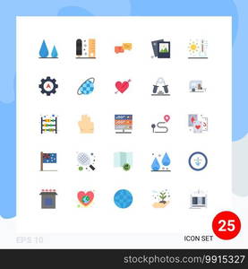 Stock Vector Icon Pack of 25 Line Signs and Symbols for picture, photo, scale, image, message Editable Vector Design Elements