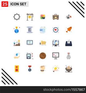 Stock Vector Icon Pack of 25 Line Signs and Symbols for portfolio, business, sound, briefcase, solution Editable Vector Design Elements