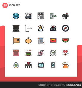 Stock Vector Icon Pack of 25 Line Signs and Symbols for product, plan, data, phases, two Editable Vector Design Elements