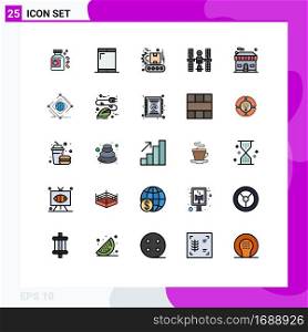 Stock Vector Icon Pack of 25 Line Signs and Symbols for real, building, manufacturing, space, platform Editable Vector Design Elements