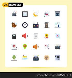 Stock Vector Icon Pack of 25 Line Signs and Symbols for slider, communication, moon, information, analytics Editable Vector Design Elements