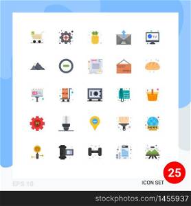 Stock Vector Icon Pack of 25 Line Signs and Symbols for smart, outline, target, email, e Editable Vector Design Elements