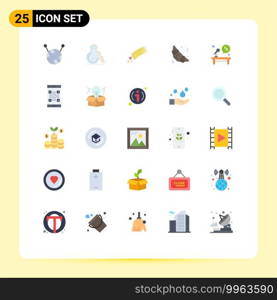 Stock Vector Icon Pack of 25 Line Signs and Symbols for table, microphone, space, election, food Editable Vector Design Elements