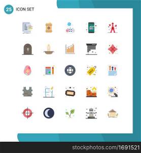 Stock Vector Icon Pack of 25 Line Signs and Symbols for text, mobile, toxic, message, multiplayer Editable Vector Design Elements