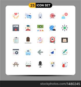 Stock Vector Icon Pack of 25 Line Signs and Symbols for user, male, handbag, target, creative Editable Vector Design Elements
