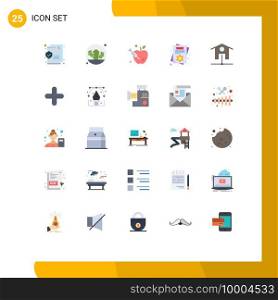 Stock Vector Icon Pack of 25 Line Signs and Symbols for wifi, network, apple, invite card, day Editable Vector Design Elements