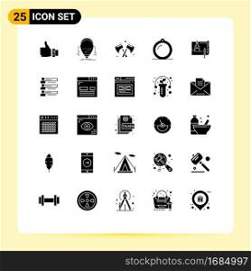 Stock Vector Icon Pack of 25 Line Signs and Symbols for window, furniture, droid, decor, tool Editable Vector Design Elements
