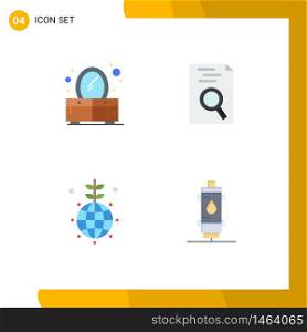 Stock Vector Icon Pack of 4 Line Signs and Symbols for bedroom, green, hr, earth, water Editable Vector Design Elements