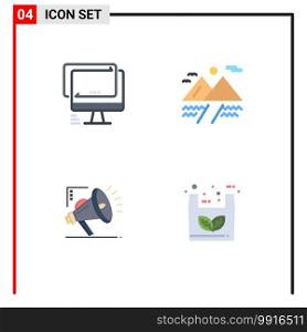 Stock Vector Icon Pack of 4 Line Signs and Symbols for computer, atoumation, imac, cloud, digital Editable Vector Design Elements