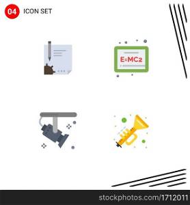 Stock Vector Icon Pack of 4 Line Signs and Symbols for contract, formula, page, signing, electronic Editable Vector Design Elements