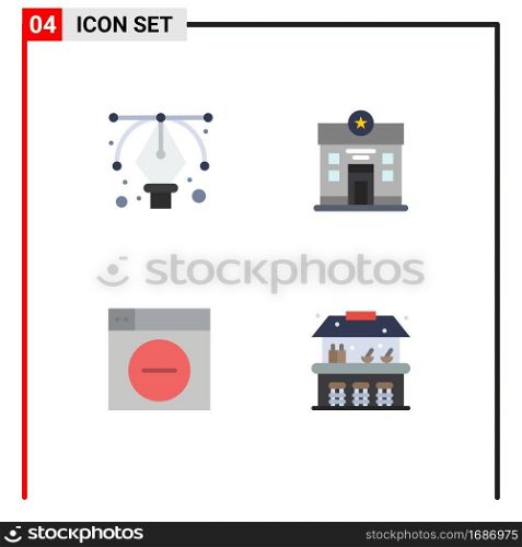 Stock Vector Icon Pack of 4 Line Signs and Symbols for design, less, city, stare, sand castle Editable Vector Design Elements