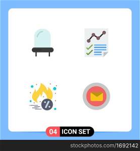 Stock Vector Icon Pack of 4 Line Signs and Symbols for diode, cyber monday, analytics, page, chat Editable Vector Design Elements