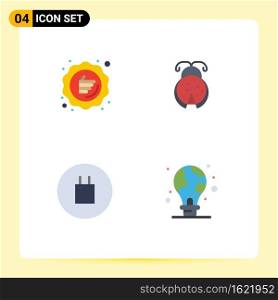 Stock Vector Icon Pack of 4 Line Signs and Symbols for discount, ancient, promotion, insect, symbols Editable Vector Design Elements