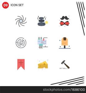 Stock Vector Icon Pack of 9 Line Signs and Symbols for assemble, labyrinth, bow, circle maze, day Editable Vector Design Elements
