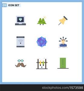 Stock Vector Icon Pack of 9 Line Signs and Symbols for computing share, smartphone, paper, phone, internet Editable Vector Design Elements