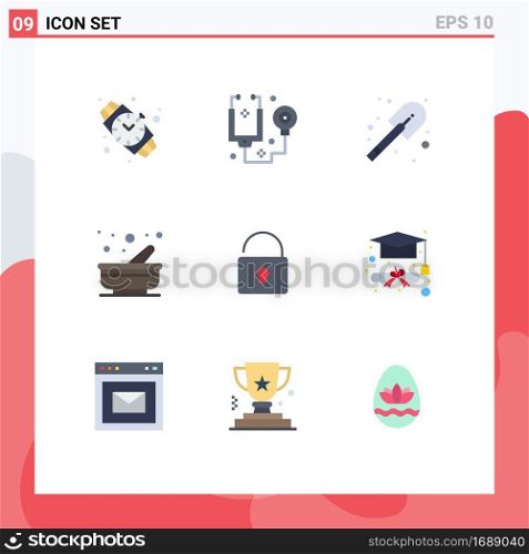 Stock Vector Icon Pack of 9 Line Signs and Symbols for degree, lock, firefighter, unlock, mortar Editable Vector Design Elements