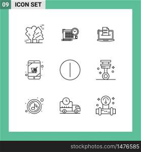 Stock Vector Icon Pack of 9 Line Signs and Symbols for device, web, focus, skills, online Editable Vector Design Elements