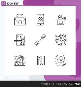 Stock Vector Icon Pack of 9 Line Signs and Symbols for dmca, copyright, business, business, personal Editable Vector Design Elements