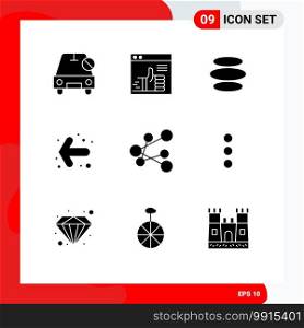 Stock Vector Icon Pack of 9 Line Signs and Symbols for export, back, support, arrow, crypto Editable Vector Design Elements