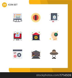Stock Vector Icon Pack of 9 Line Signs and Symbols for house, screen, book, online, newspaper Editable Vector Design Elements