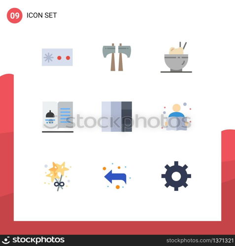 Stock Vector Icon Pack of 9 Line Signs and Symbols for knowledge, wireframe, rice, grid, recipes Editable Vector Design Elements