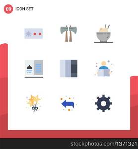 Stock Vector Icon Pack of 9 Line Signs and Symbols for knowledge, wireframe, rice, grid, recipes Editable Vector Design Elements
