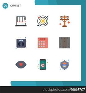 Stock Vector Icon Pack of 9 Line Signs and Symbols for live, controller, electric, audio, scale Editable Vector Design Elements