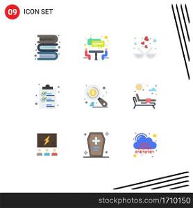 Stock Vector Icon Pack of 9 Line Signs and Symbols for money, list, bird, document, clip Editable Vector Design Elements