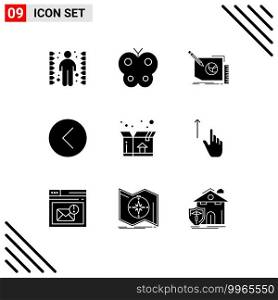 Stock Vector Icon Pack of 9 Line Signs and Symbols for player, media player, content, media, text Editable Vector Design Elements