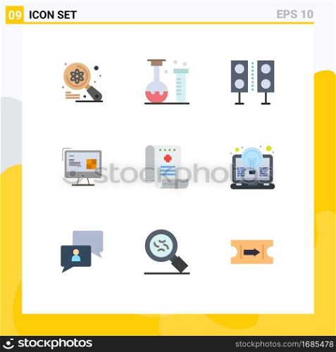 Stock Vector Icon Pack of 9 Line Signs and Symbols for repair, computer, laboratory, technology, products Editable Vector Design Elements