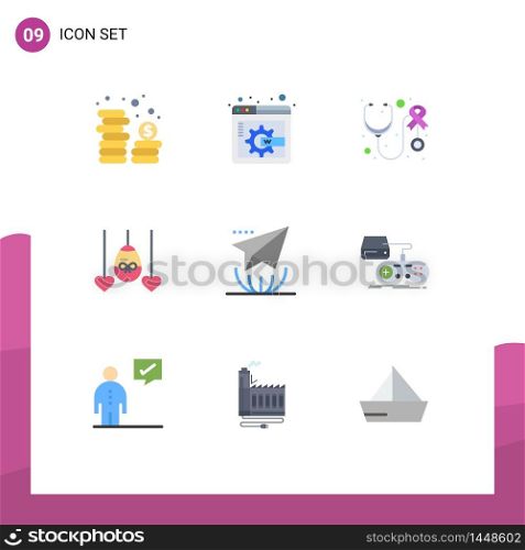 Stock Vector Icon Pack of 9 Line Signs and Symbols for send, internet, awareness, email, easter Editable Vector Design Elements
