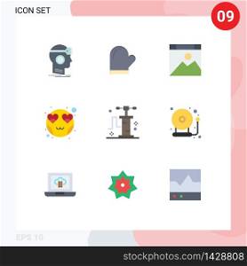 Stock Vector Icon Pack of 9 Line Signs and Symbols for smiley, heart, kitchen, emot, page Editable Vector Design Elements