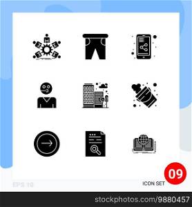 Stock Vector Icon Pack of 9 Line Signs and Symbols for supporter, service, swimming, people, share mobile Editable Vector Design Elements